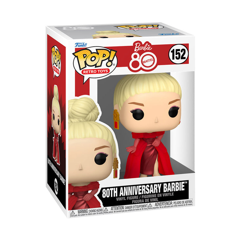 Figurine Funko POP du personnage de Barbie pour célébrer les 80 ans de cette poupée avec rendu en boîté