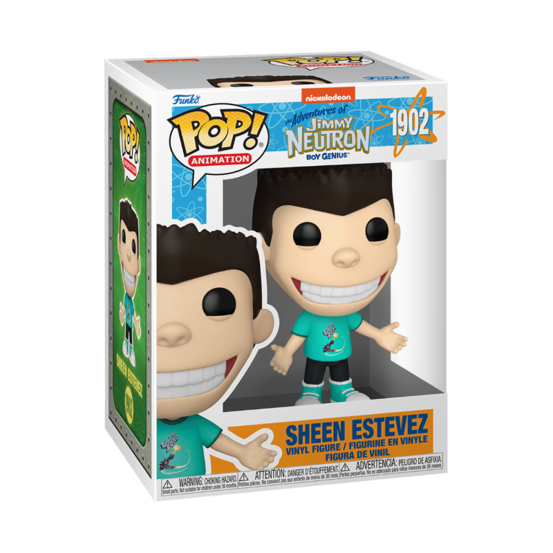 Figurine Funko Pop du personnage de Sheen de Jimmy Neutron avec bras tendus et sourire avec rendu en boîte