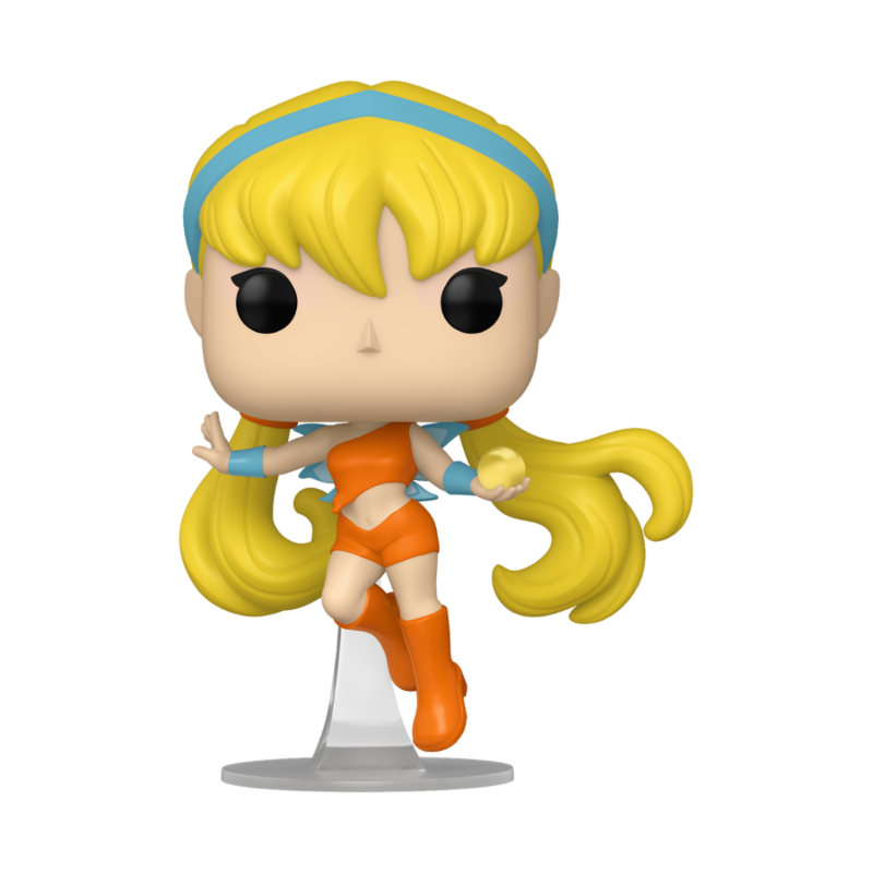 Figurine Funko Pop du personnage de Stella des Winx Club sur socle avec une boule de lumière à la main