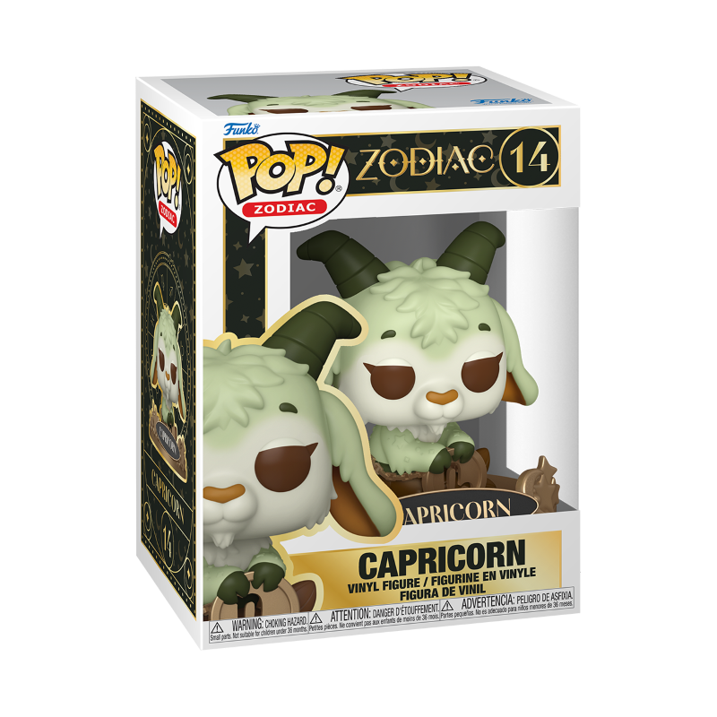 Une figurine Funko POP élaborée pour être à l'image du signe du Zodiaque le Capricorne avec rendu en boîte