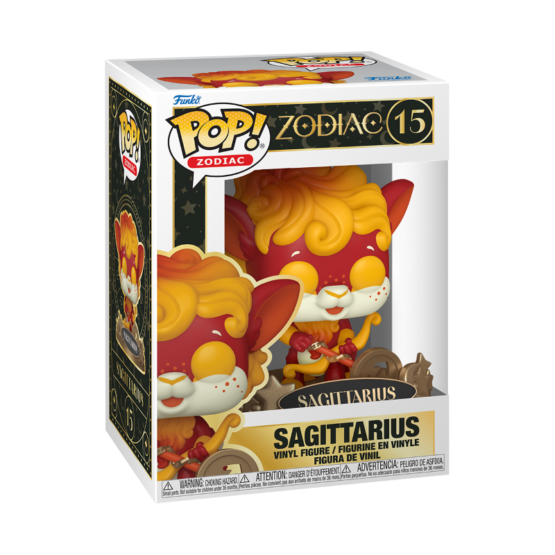 Une figurine Funko POP élaborée pour être à l'image du signe du Zodiaque le Sagittaire avec rendu en boîte