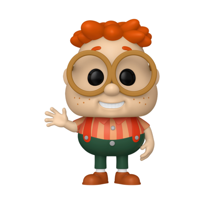 Figurine Funko Pop du personnage de Carl de Jimmy Neutron avec bras levé et sourire