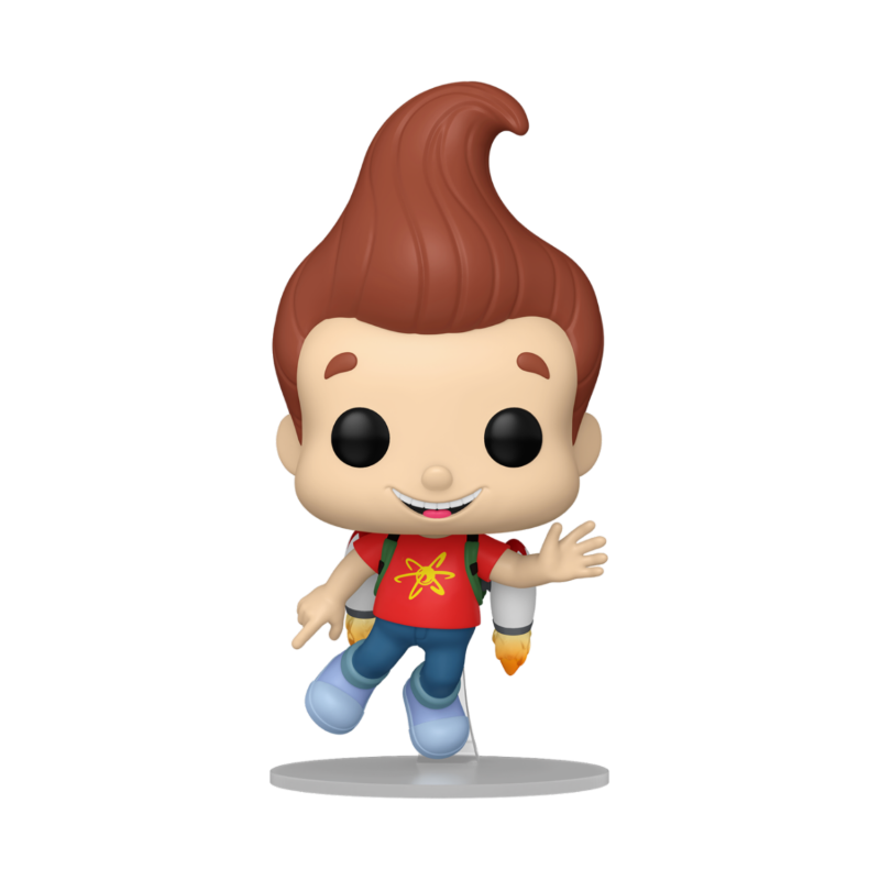 Figurine Funko Pop du personnage de Jimmy Neutron sur socle avec fusée dans le dos