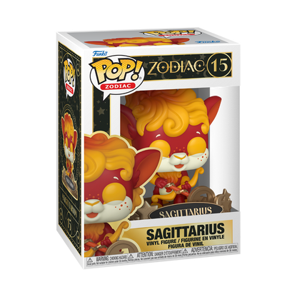 Une figurine Funko POP élaborée pour être à l'image du signe du Zodiaque le Sagittaire avec rendu en boîte