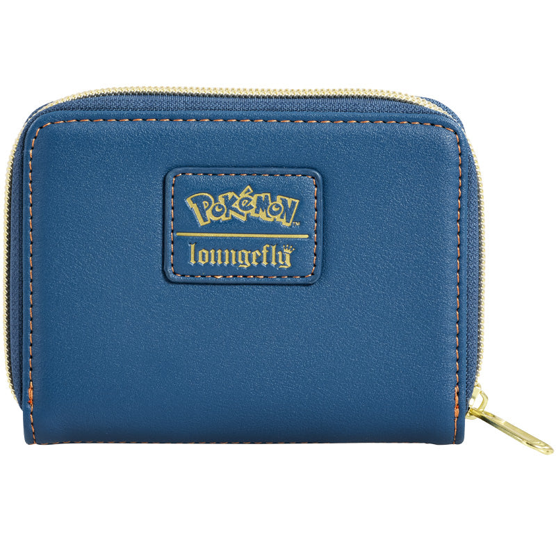 Face arrière du portefeuille Loungefly du Pokemon Salamèche simple de couleur bleu foncé
