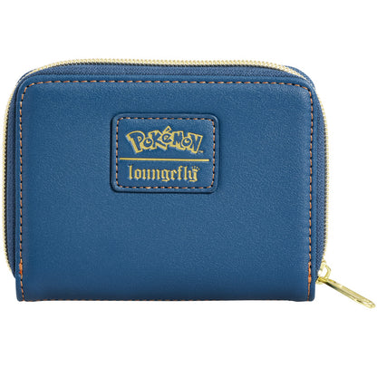 Face arrière du portefeuille Loungefly du Pokemon Salamèche simple de couleur bleu foncé