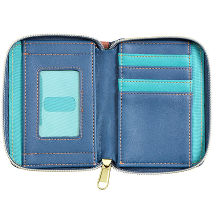 Intérieur du portefeuille Loungefly à l'effigie du Pokemon Salamèche simple de couleur bleu foncé et bleu clair