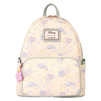 Mini sac à dos Disney Stitch avant jaune avec fleurs roses
