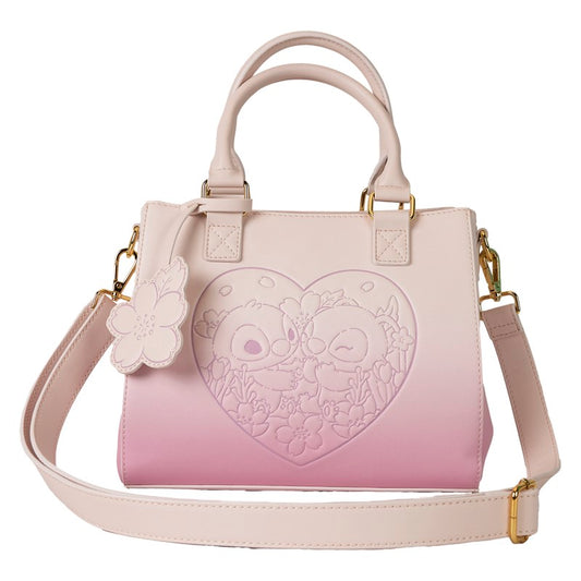 Sac à main et bandoulière Stitch et Angel face avant de couleurs dégradées de blanc à rose