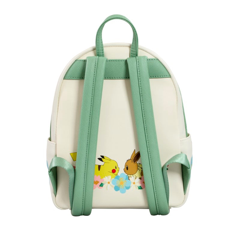 Loungefly - Mini Sac à dos Pokemon Pikachu & Evoli Ambiance Florale