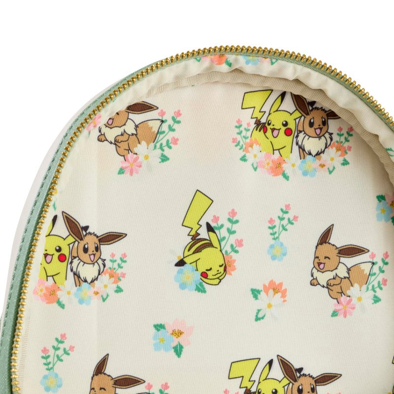 Loungefly - Mini Sac à dos Pokemon Pikachu & Evoli Ambiance Florale